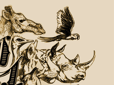 A Storm Is Coming... animals branding emblem fox giraffe identity logo ostrich parrot rhino tiger type typography