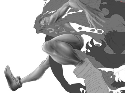 Wippy drawing illustration painting photoshop run smoke sprint wip