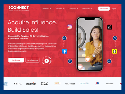 iConnect - AI-Driven Influencer Commerce Platform best design branding cleandesign design icons illustration influencer logo trending ui ux vector websitedesign