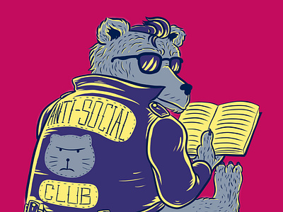 Anti Social Club anti social bear coffee cute illustration rocknroll