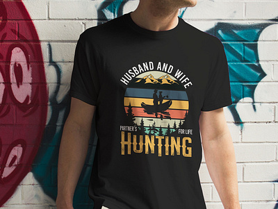 Husband And Wife Hunting Partner's for life logo logo design t shirt t shirt design vintage vintage t shirt