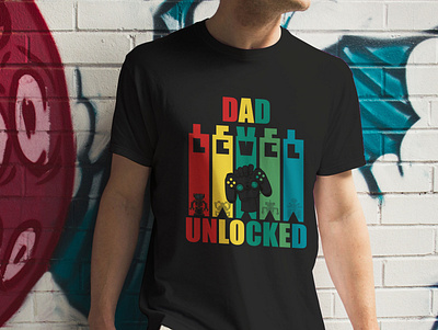 Dad Level unlock t-shirt graphic design logo logo design t shirt t shirt design vintage vintage t shirt