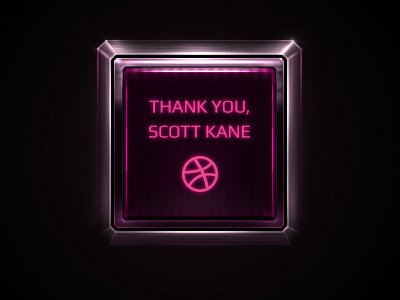 Thank you, Scott Kane debut dribbble frame metal screen thank you