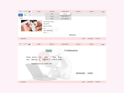 BYOUTIFUL - Online Booking System css design frontend html php ui ux webpage