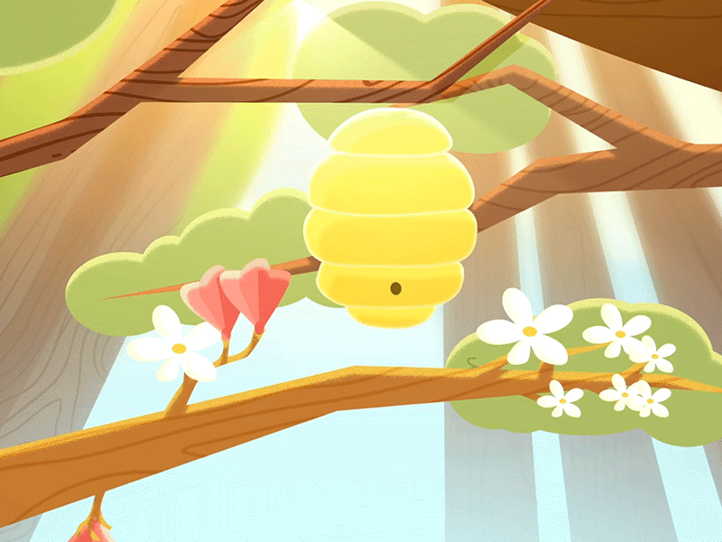 Bees be working. 2d animation after effect aftereffects animation design illustration logo animation motion