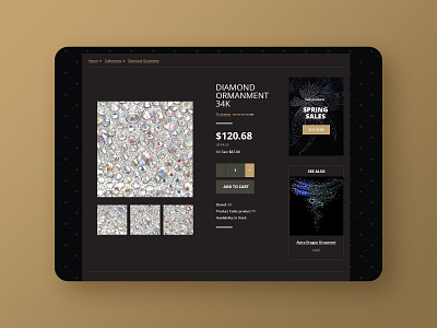 Web UX/UI Design Shop Rhinestones / Product page