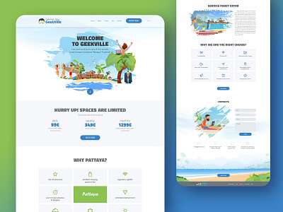 Landing Design: Freelance Hotel design illustration interaction design landing logo product responsive ui web