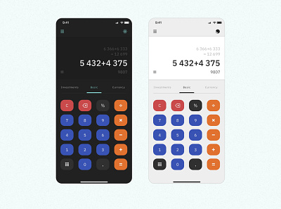 Calculator app blue calculator daily dark design practice theme ui white
