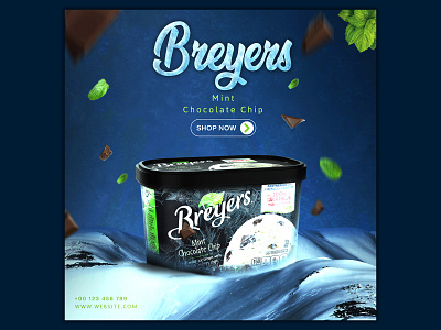 Ice cream Product post Banner Template Design social media banner