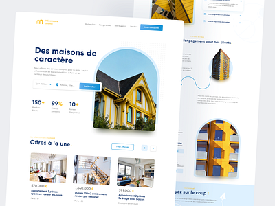 Real estate agency, landing page agency desktop housing landing listing real estate ui web design website