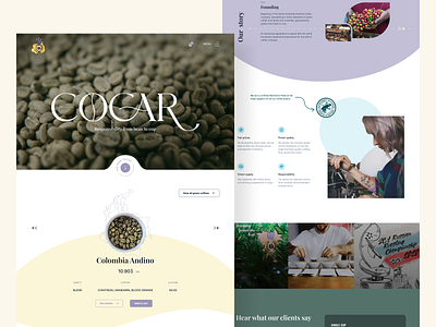 Coffee beans seller, landing page coffee design desktop landing ui web design website