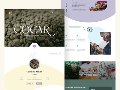 Coffee beans seller, landing page