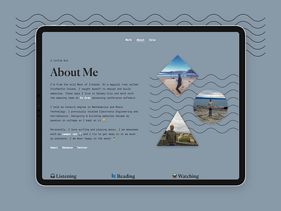 Portfolio Redesign About performance portfolio surf typogaphy website