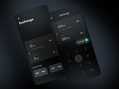 Exchange2 black blockchain criptocorency design exchange interface ios ui uiux ux