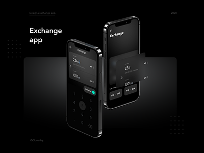 Exchange app app black blockchain clean criptocorency design exchange flat interface ios minimal mobile ui ux