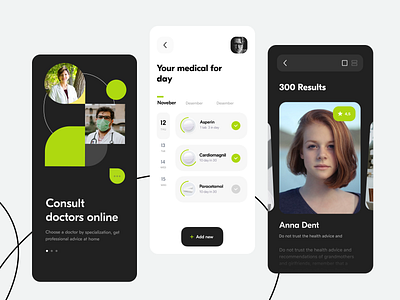 Med app clean design flat interface medical minimal mobile ui uiux