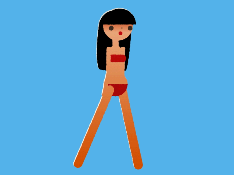 Bikini Girl animation gif walk