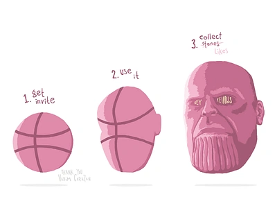 Dribbble Debut illustration infinitywar invite marvel thanks thanos