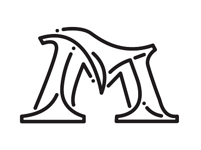 M line drawing logo m