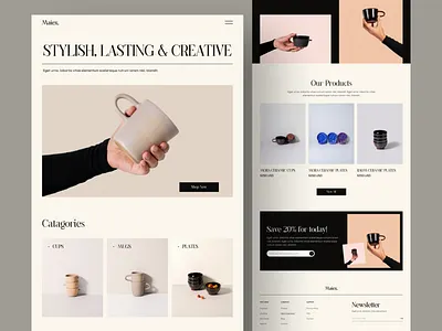 E-Commerce - Mug Shop Website design ecommerce minimal online order order shop store ui uidesign uiux ux uxdesign web design webdesign website website design websitedesign