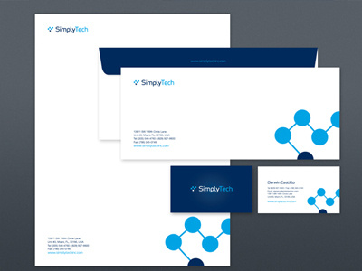 SimplyTech - Stationary business card identity logo stationary