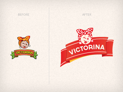 Victorina branding food logo red redesign