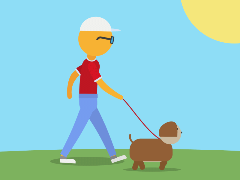 Dog Walk 3d animals animation dogs mograph motion design motion graphics rubberhose sun sunshine walk walk cycle