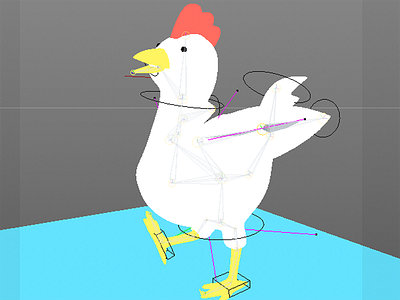 3D Chicken - Speed Model and Rig 3d animals animation c4d chicken cinema 4d modelling motion graphics rigging