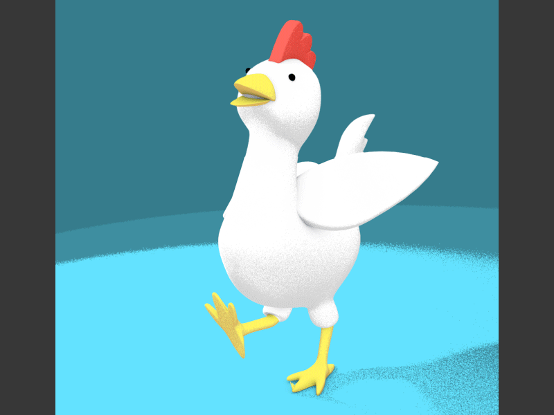 3D Chicken - Speed Model and Rig - Animated 3d animals animation c4d chicken cinema 4d modelling motion graphics rigging