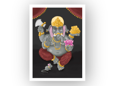 Lord Ganesha graphic design illustration ui user interface