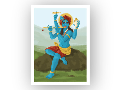 Lord Krishna graphic design illustration ui user interface yellowslice