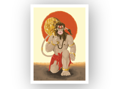 Lord Hanuman graphic design illustration ui user interface yellowslice