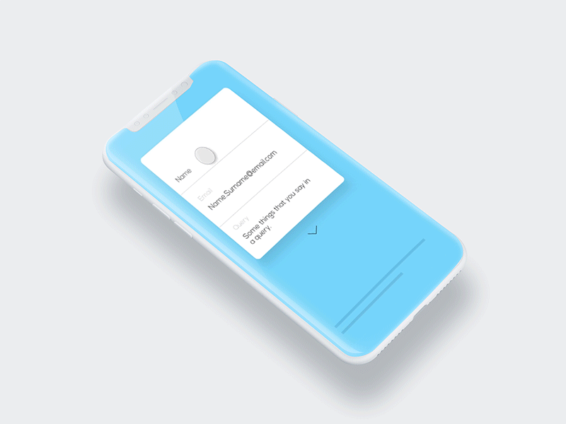 iPhone X - No Button Contact Form animation contact form iphone x no button ui