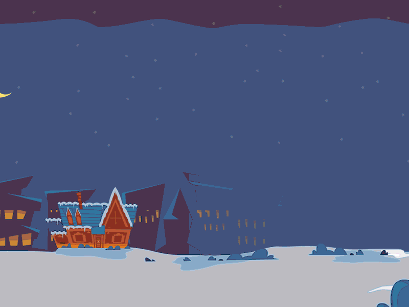 Merry Little Christmas Town animation christmas illustration svg vector based