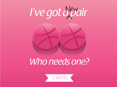 2 Invites to Give away! 1 2 ball dribbble graphic design illustration invite invites