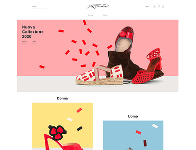 Homepage for Tassinari e-commerce graphic design photo edit web design