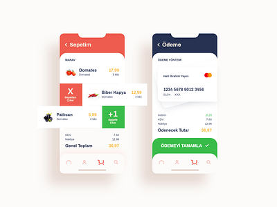 Cart & Pay : Online Market App cart credit card design e comerce ecommerce interface payment shop store ui ux