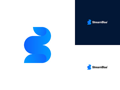 StreamBlue Logo Design art blue brand branding design designer gradient icon icon design identity logo logo design mark stream symbol typography vector