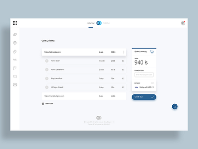 Dashboard Cart : Cread cart chechkout dashboard design ecommerce experience interface ui user ux web