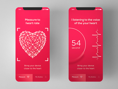 Scan & Rate Result : Heart Rate Mobile App app design experience health heart interface iphonex measure mobile ui user ux