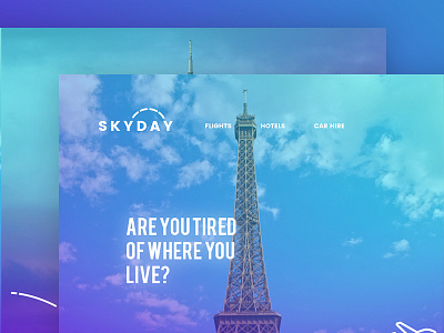 S K Y D A Y design experience flight hotels interface rentacar ui user ux