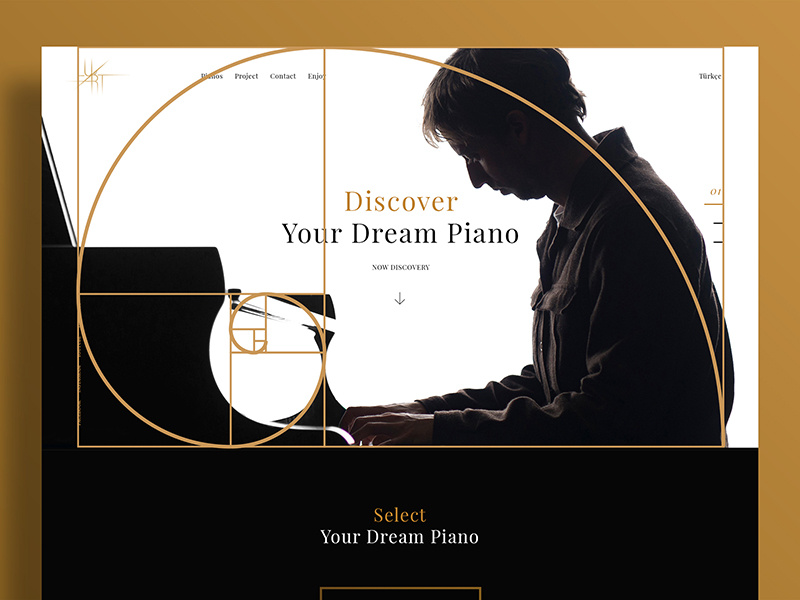 Piano Golden Ratio contrast white black piano web ux interface experience user ui design