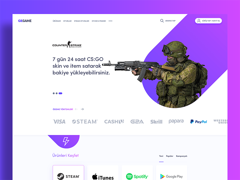 GK Game Store store online game design web ux ui