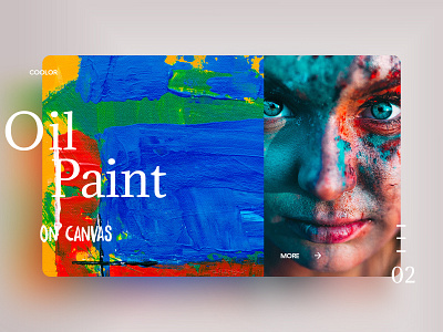 Oil Paint on Canvas design experience interface landing design landing page oil paint typography ui ux web