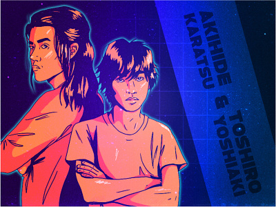 Toshiro Yoshiaki and Akihide Karatsu - Ready Player One 80s character sketch fan art illustration ready player one