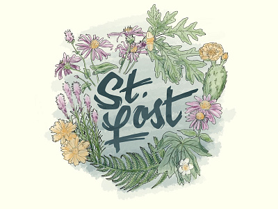 St. Lost floral art florals handlettering illustration lettering