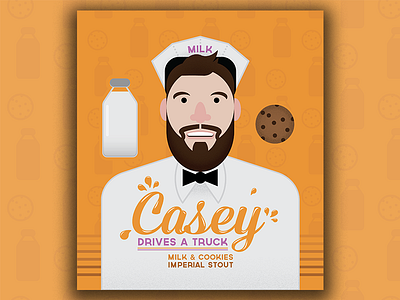 Casey Drives A Truck beer beer label home brew illustration milk milk man
