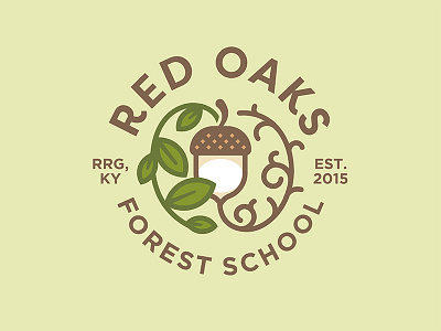 Red Oaks acorn growth leave logo oak root school