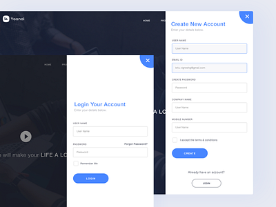 Create or login your account by Vickey on Dribbble