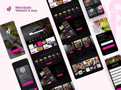 Nina Sushi App & Website Project foodie mobile app ui design ux design website xd